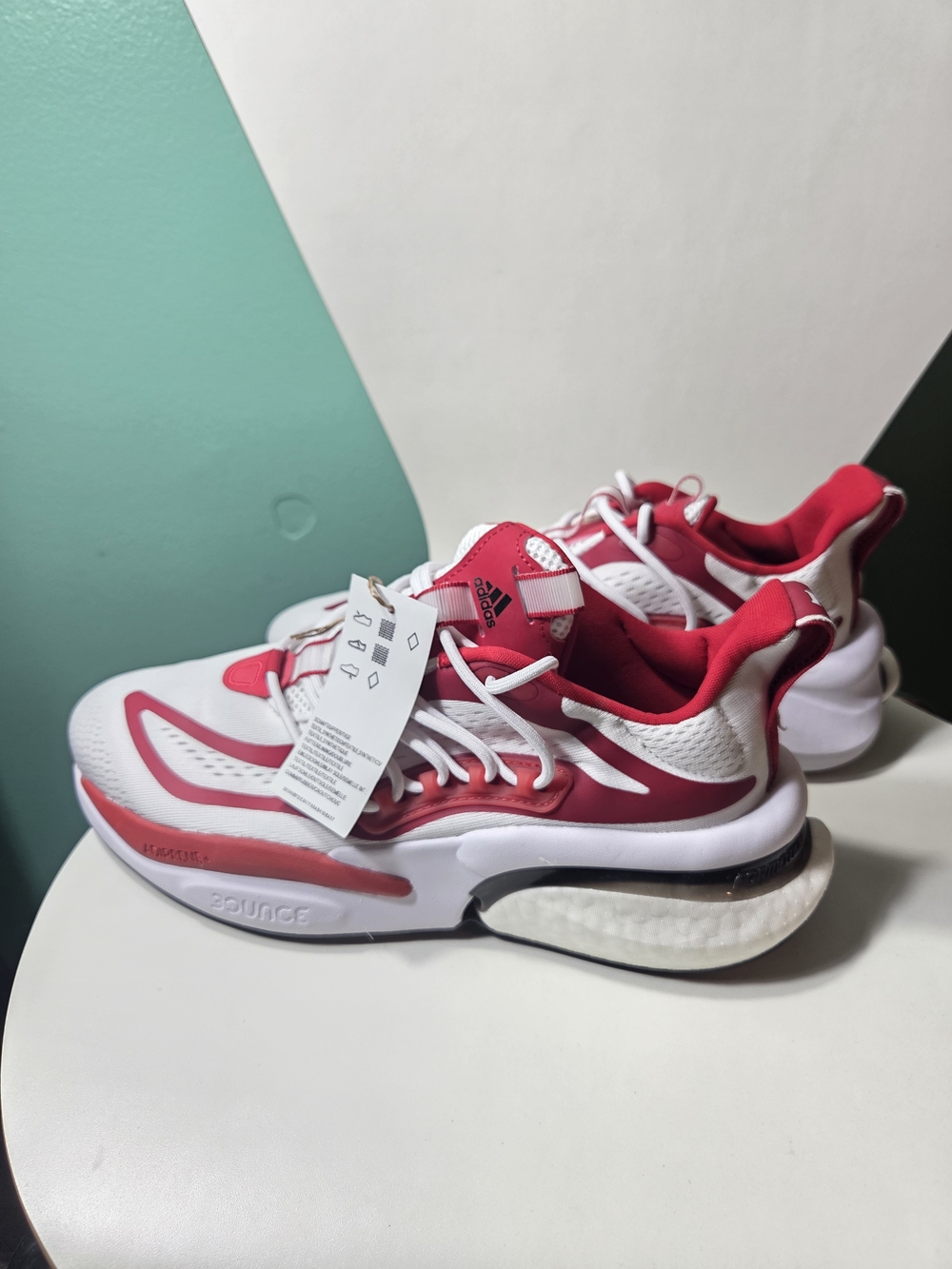 adidas White and Red Running Sneakers
